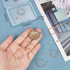 10Pcs Brass Ring Stud Earring Findings&nbsp;KK-BBC0007-72
