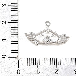 Brass Micro Pave Clear Cubic Zirconia Pendants&nbsp;CU-CBA0565-10P