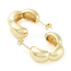 Brass Pea Shape Stud Earrings&nbsp;EJEW-D088-01G