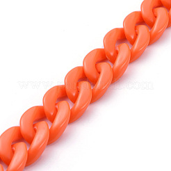 Handmade Opaque Acrylic Curb Chains&nbsp;X-AJEW-JB00662-04