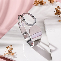 304 Stainless Steel Hinged Bangles for Women&nbsp;STAS-Z114-09P