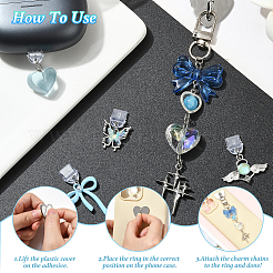 5Pcs PVC Mobile Dustproof Plugs & Iron Cell Phone Holder Stand&nbsp;HJEW-SW00398