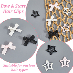 30Pcs 3 Colors Star Iron Enamel Snap Hair Clips&nbsp;OHAR-SP0001-03