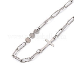 Non-Tarnish 304 Stainless Steel Paperclip Chain Necklaces&nbsp;NJEW-JN02998
