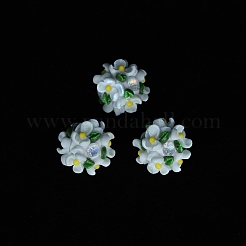 Luminous Polymer Clay Rhinestone Floral Ball Beads&nbsp;CLAY-U002-01F