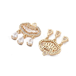 Brass Micro Pave Cubic Zirconia Pendants&nbsp;KK-B125-29G
