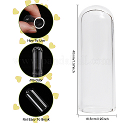 12Pcs Transparent Glass Straw Dustproof Covers&nbsp;AJEW-FG0002-37B