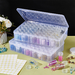 120 Grids Mini Round Plastic Jewelry Screw Top Bead Jars Sets&nbsp;AJEW-WH0348-305