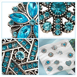 20Pcs Alloy Rhinestone Snap Button&nbsp;BUTT-GO0001-03B