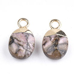 Electroplate Natural & Synthetic Gemstone Charms&nbsp;G-S344-09-M