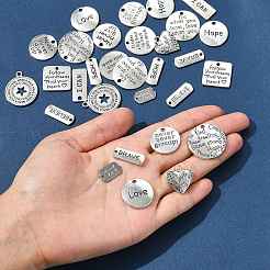 30Pcs 15 Styles Tibetan Style Alloy Pendants&nbsp;TIBEP-FS0001-40