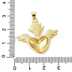 Brass Micro Pave Cubic Zirconia Pendants&nbsp;KK-P303-15C-G