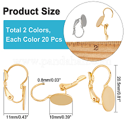 40Pcs 2 Colors 304 Stainless Steel Leverback Earring Findings&nbsp;STAS-DC0007-31