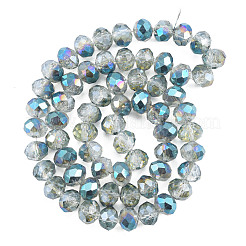 Transparent Crackle Electroplate Glass Beads Strands&nbsp;EGLA-T008-028-B06