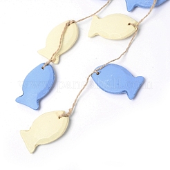 Mediterranean Style Natural Wood Pendant Ornaments&nbsp;HJEW-WH0014-75B
