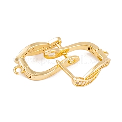 Rack Plating Brass Cubic Zirconia Hoop Earring Findings&nbsp;KK-S374-04G-05
