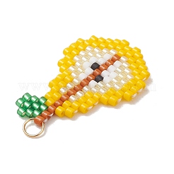 Fruit Theme Glass Seed Beaded Pendants&nbsp;PALLOY-MZ01357-05