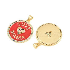Brass Micro Pave Cubic Zirconia Pendants&nbsp;KK-D232-16G-02