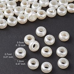 ABS Plastic Imitation Pearl Rondelle Large Hole European Beads&nbsp;MACR-YW0002-87