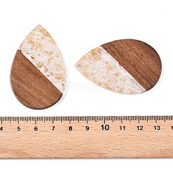 Transparent Resin & Walnut Wood Big Pendants&nbsp;RESI-T058-05N