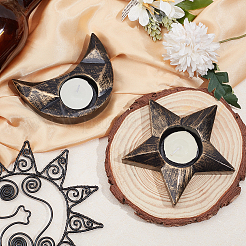 2Pcs 2 Styles Resin Candle Holder&nbsp;AJEW-GA0002-87B