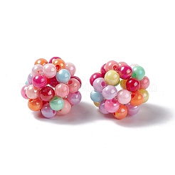 Handmade Plastic Imitation Pearl Woven Beads&nbsp;KY-P015-02