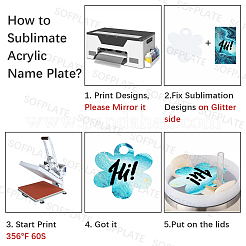 8Pcs Acrylic Heat Transfer Big Pendants&nbsp;FIND-SP0003-09D