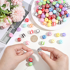 140Pcs 20 Styles Round Food Grade Eco-Friendly Silicone Focal Beads&nbsp;SIL-PA0001-53