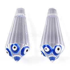 Transparent Glass with Enamel Evil Eye Beads&nbsp;GLAA-N001-02