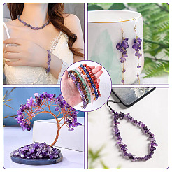 Natural Fluorite and Natural Amethyst Chip Beads Strands&nbsp;G-TA0002-43