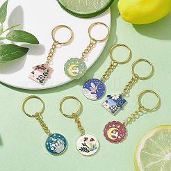 Water Plant Elf Series Alloy Enamel Pendant Keychains&nbsp;KEYC-JKC00600