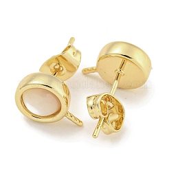 Brass with Sea Shell Stud Earring&nbsp;KK-Q820-05G