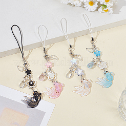 4Pcs 4 Styles Goldfish & Star Resin & Alloy Mobile Straps&nbsp;HJEW-HY0001-20