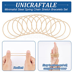 60Pcs Minimalist Steel Spring Chain Stretch Bracelets Set&nbsp;TWIR-UN0001-12KCG