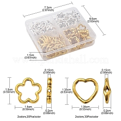 100Pcs 4 Style Tibetan Style Alloy Bead Frames&nbsp;FIND-FS0001-74