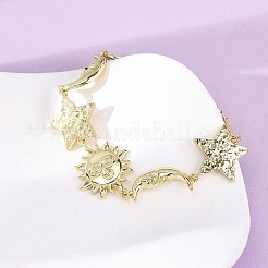 Brass Link Bracelets for Women&nbsp;BJEW-H209-11G