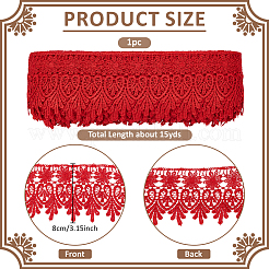 Polyester Flower Lace Ribbon&nbsp;OCOR-WH0105-156A