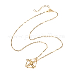 3Pcs 3 Styles 304 Stainless Steel Cuboid Link Chain Macrame Pouch Empty Stone Holder Necklace Making&nbsp;NJEW-JN05199