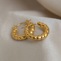 304 Stainless Steel Twisted Hoop Earrings for Women&nbsp;RA3351