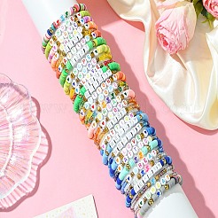 30Pcs 30 Styles Polymer Clay & Glass Beaded Stretch Bracelet Sets&nbsp;BJEW-SW001584