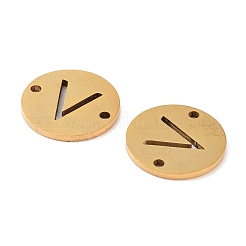 PVD Vacuum Plating 201 Stainless Steel Hollow Flat Round Links&nbsp;FIND-R149-03V-G