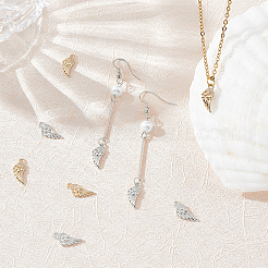 10Pcs 2 Colors Brass Micro Pave Clear Cubic Zirconia Charms&nbsp;KK-BBC0026-20
