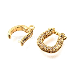 Brass Micro Pave Cubic Zirconia Fold Over Clasps&nbsp;KK-D356-13G