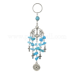 Flat Round with Eye Alloy Pendant Keychains&nbsp;KEYC-JKC00544-02