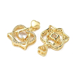 Brass Micro Pave Cubic Zirconia Pendants&nbsp;KK-K293-47B-G
