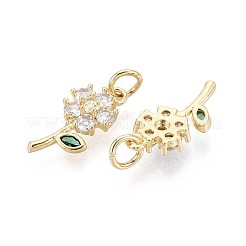 Brass Micro Pave Cubic Zirconia Pendants&nbsp;KK-T071-124G
