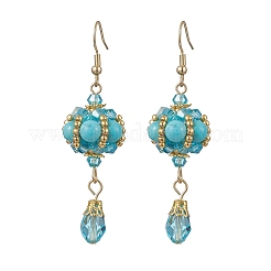 Synthetic Turquoise Dangle Earrings&nbsp;EJEW-MZ00669-03