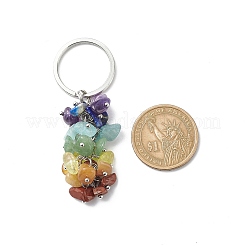 Chakra Theme Natural Gemstone Chip Bead Keychain&nbsp;KEYC-JKC00416-02