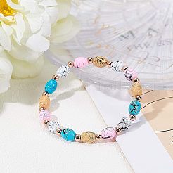 DIY Baking Paint Drawbench Glass Beads Stretch Bracelet Making Kits&nbsp;DIY-FH0001-031