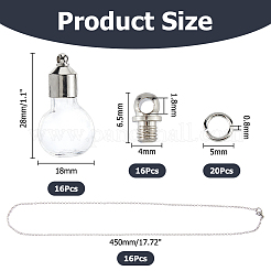 DIY 304 Stainless Steel & Glass Bottle Pendant Necklace Making Kits&nbsp;DIY-HS0001-59A